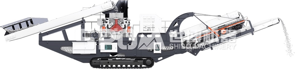 履帶圓錐破碎機剖面圖